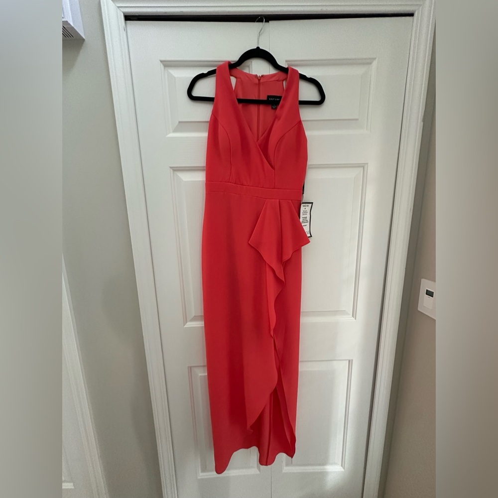 Elegant Asymmetrical Coral Dress